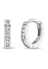 nice silver cubic zirconia small hoop earrings